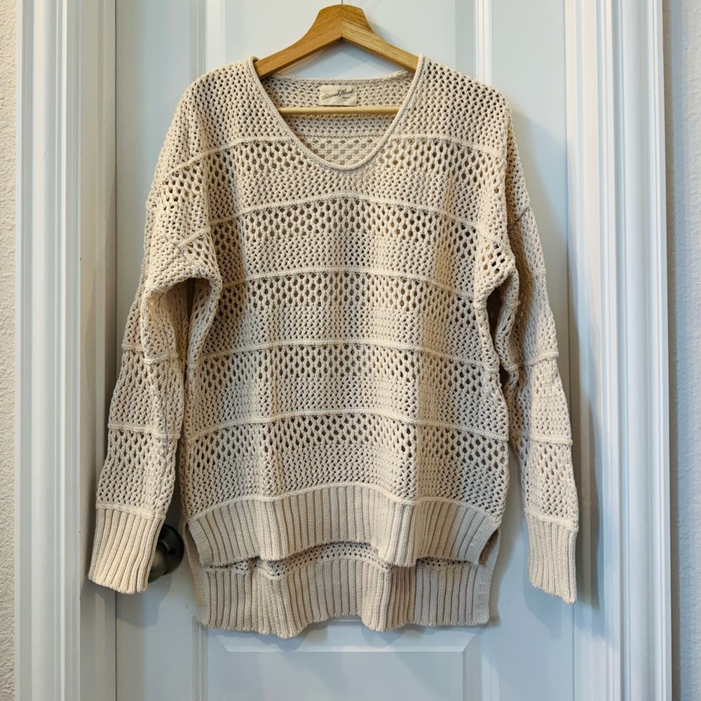 Cream crochet sweater